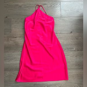 DYNAMITE HALTER NECK SATIN DRESS